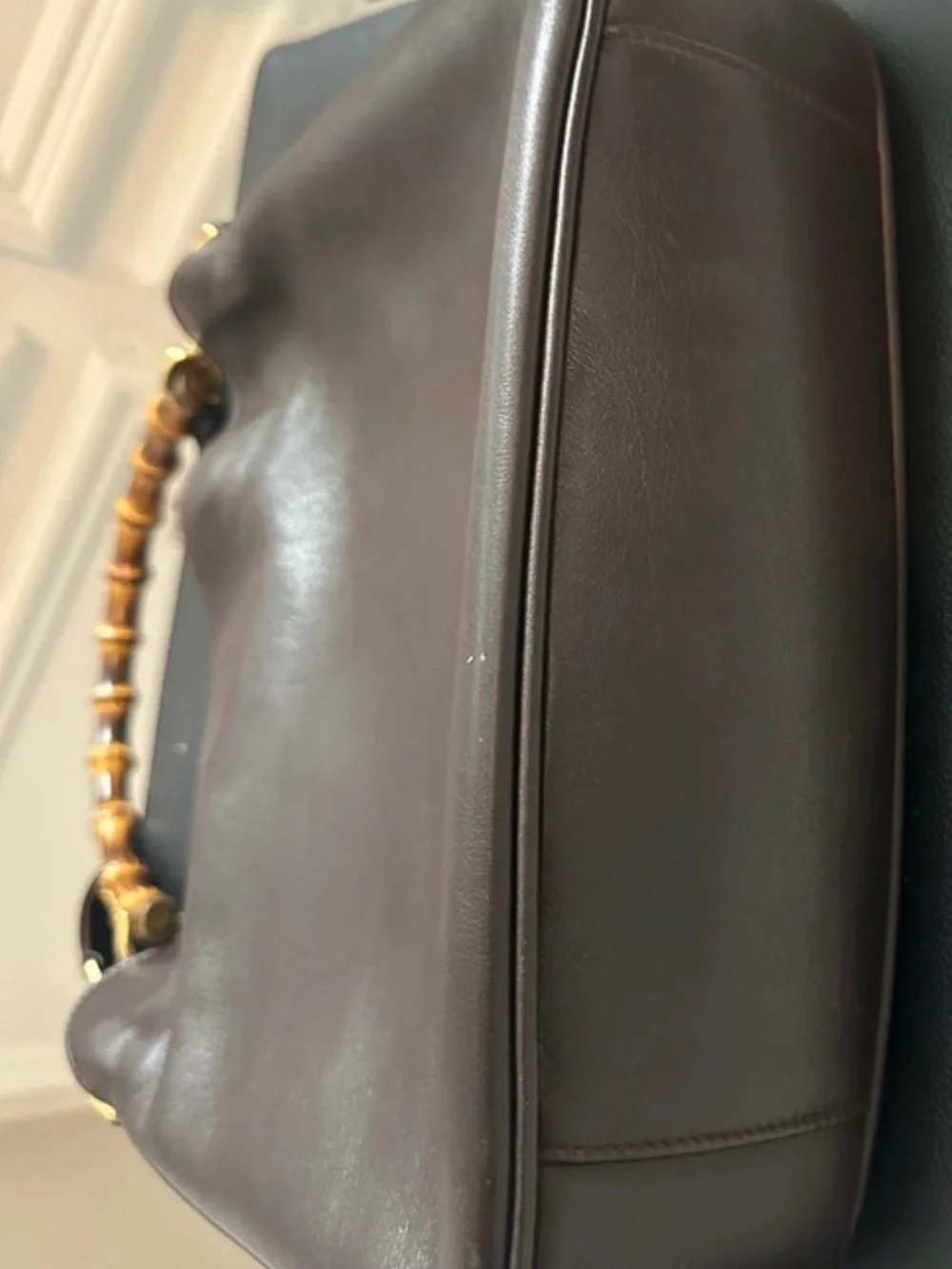 Gucci brown & gold Bamboo Shoulder Bag